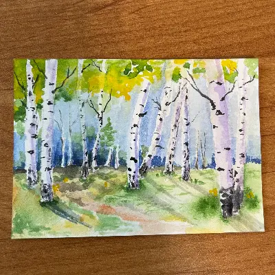 Path through the aspens aceo art card thumbnail 2