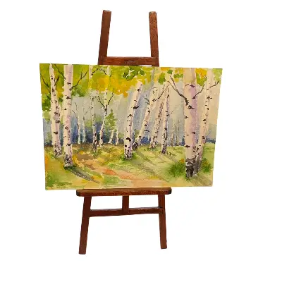 Path through the aspens aceo art card thumbnail 1