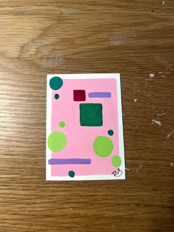Sun in Taurus Abstract aceo art card