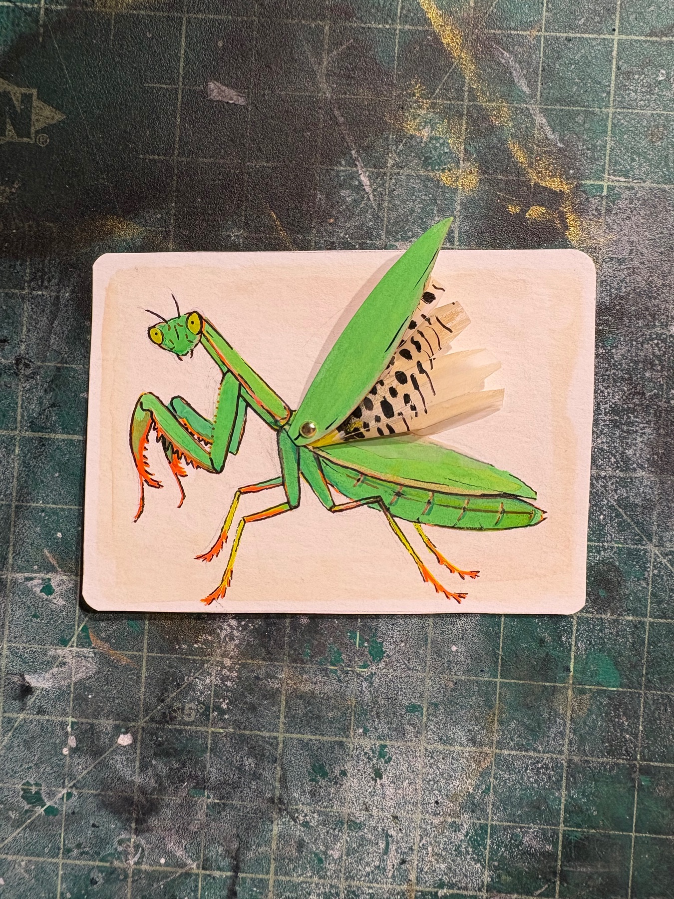 Praying Mantis aceo art card