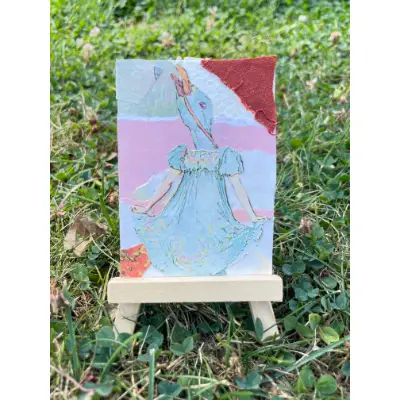 Vintage Ephemera Obscure Abstract Goose Head ACEO aceo art card thumbnail 2