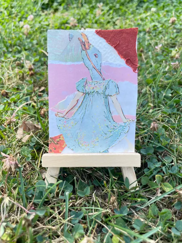 Vintage Ephemera Obscure Abstract Goose Head ACEO aceo art card