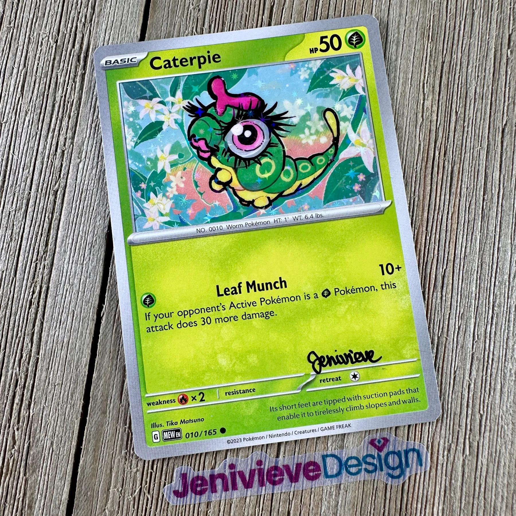 Yassified Pokémon: Caterpie aceo art card