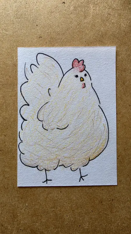 Fluffy Hen aceo art card