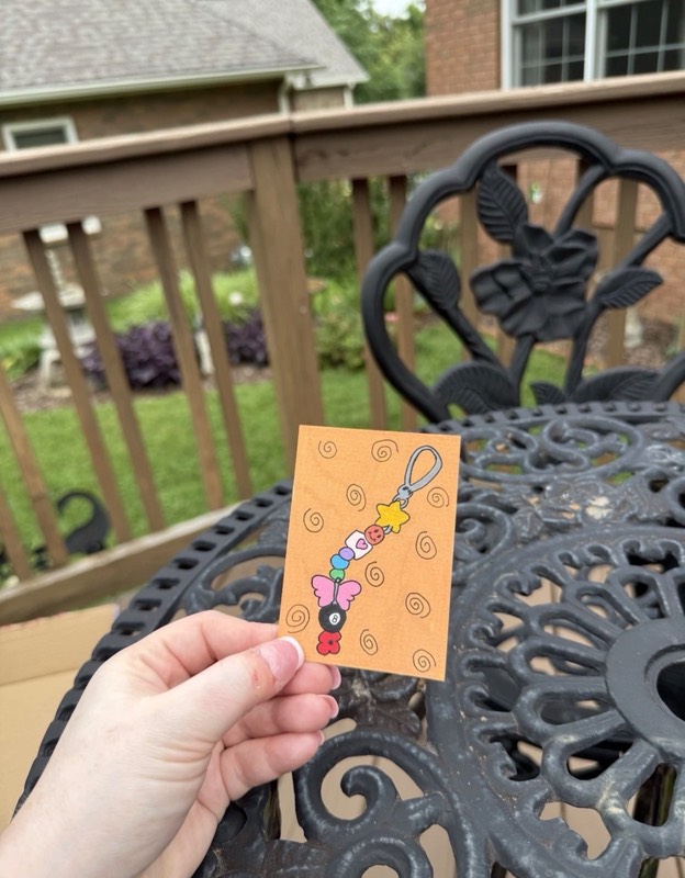 Butterfly keychain aceo art card
