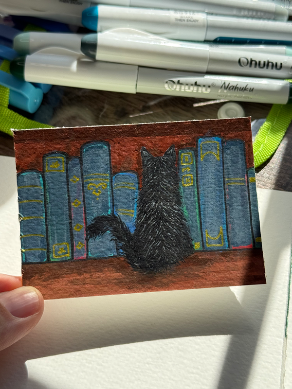 Summer Reading aceo art card