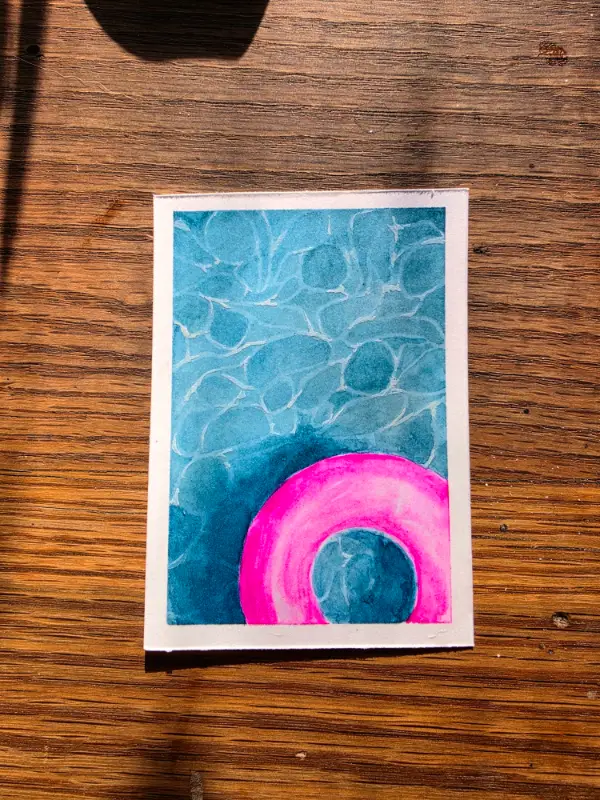 Pool Days aceo art card