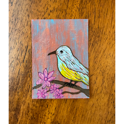 Little Birdie aceo art card thumbnail 2