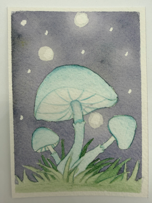 Lantern Spores aceo art card thumbnail 1