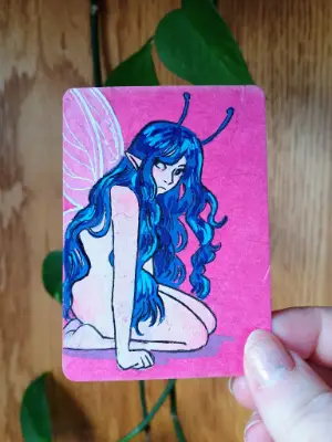 Frustrated Fairy aceo art card thumbnail 1