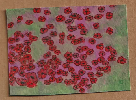 Poppies aceo art card