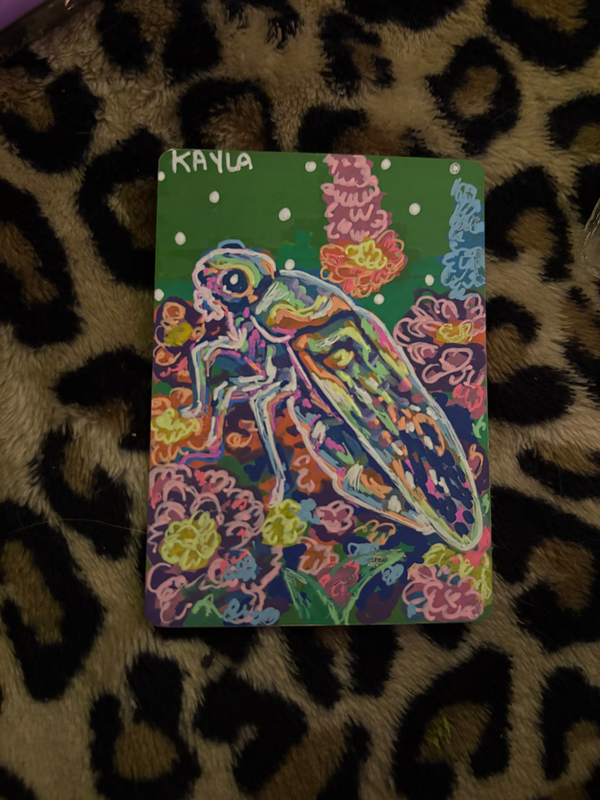 Colorful Bug aceo art card