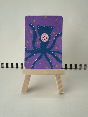 Button Octopus aceo art card thumbnail 1