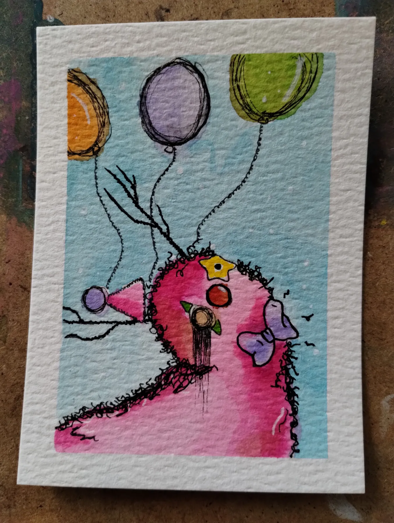 Up aceo art card