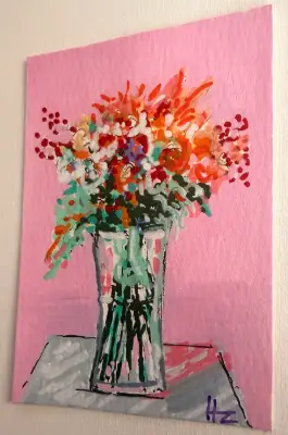 Floral Stillness Series – Seven Original ACEO - painting 3 of 7 - Botanical aceo art card thumbnail 2