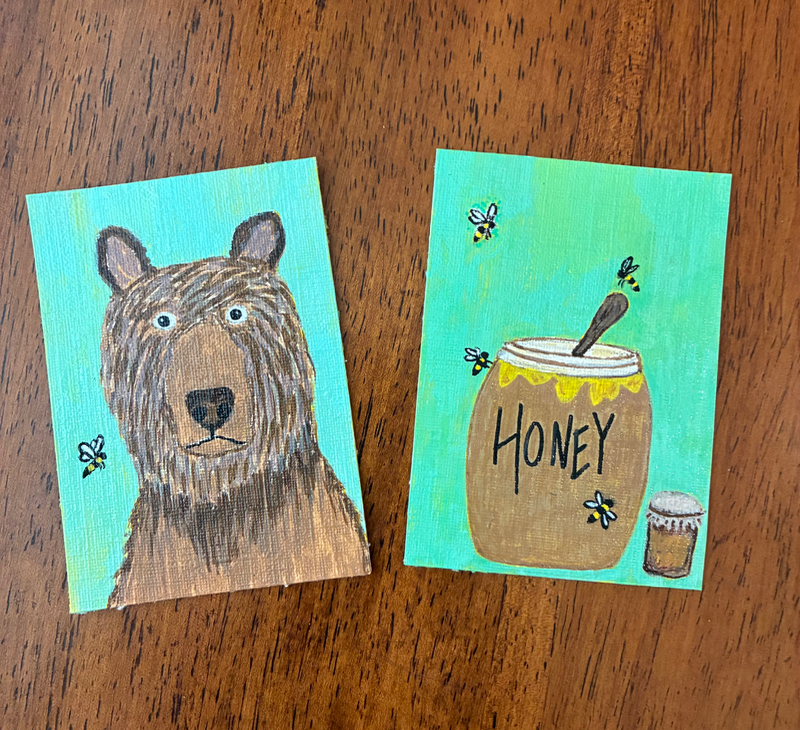 Honey 🍯 Bear 🐻 Set aceo art card