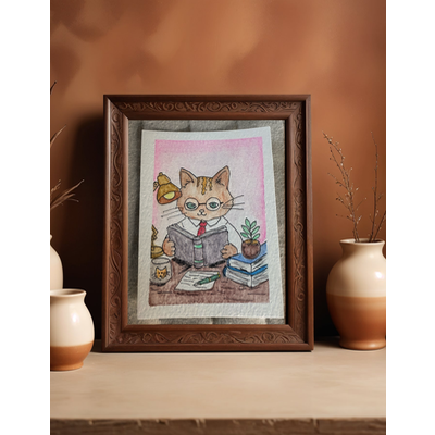 Whiskers at Work 1,2,&3 aceo art card thumbnail 2