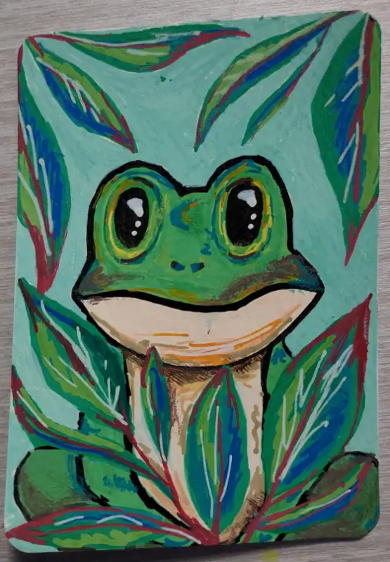 Gus the Frog aceo art card