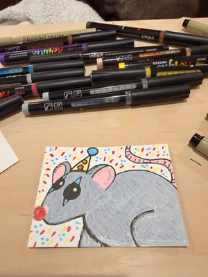 Honk aceo art card thumbnail 2
