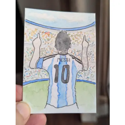 Messi aceo art card thumbnail 3