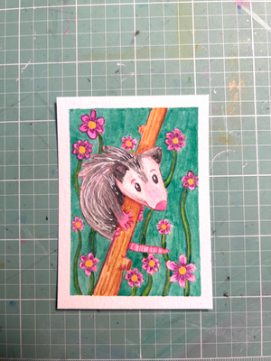 Opossum baby aceo art card thumbnail 1