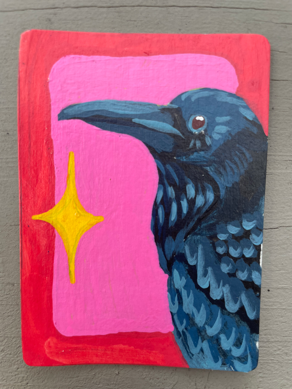 Crow aceo art card