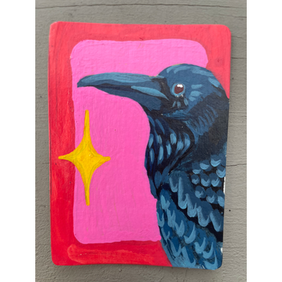 Crow aceo art card thumbnail 1