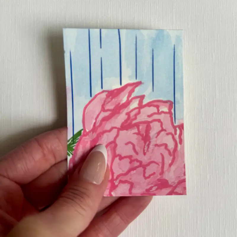 5 - Summertime Peonies aceo art card