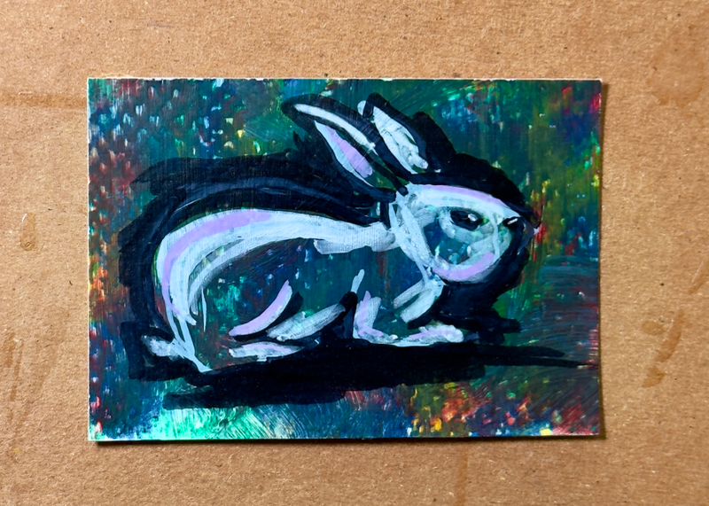 Rabbit Mixed Media (1.6) aceo art card
