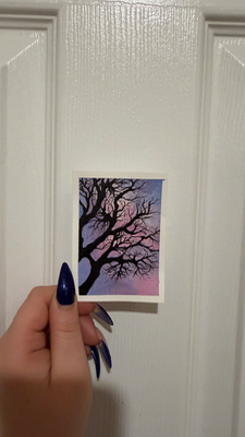 cotton candy trees 🌸🪾 aceo art card thumbnail 2