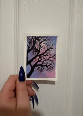 cotton candy trees 🌸🪾 aceo art card thumbnail 2