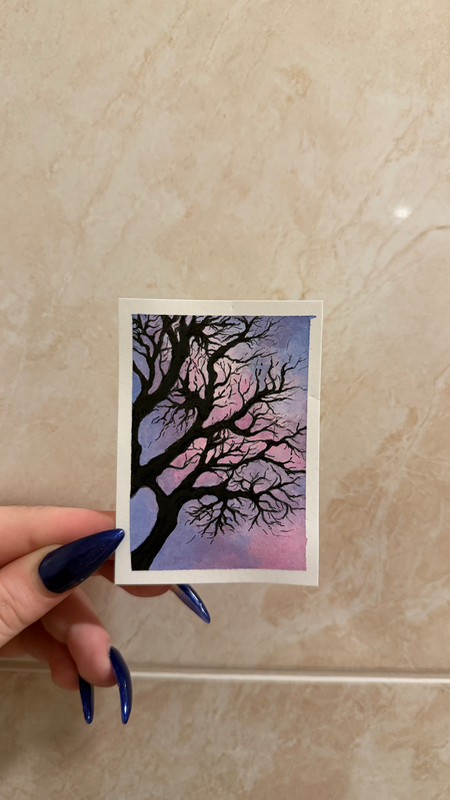 cotton candy trees 🌸🪾 aceo art card