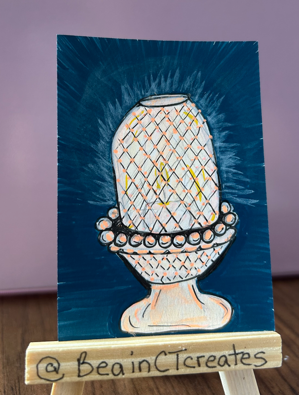 Thrifting Gold aceo art card