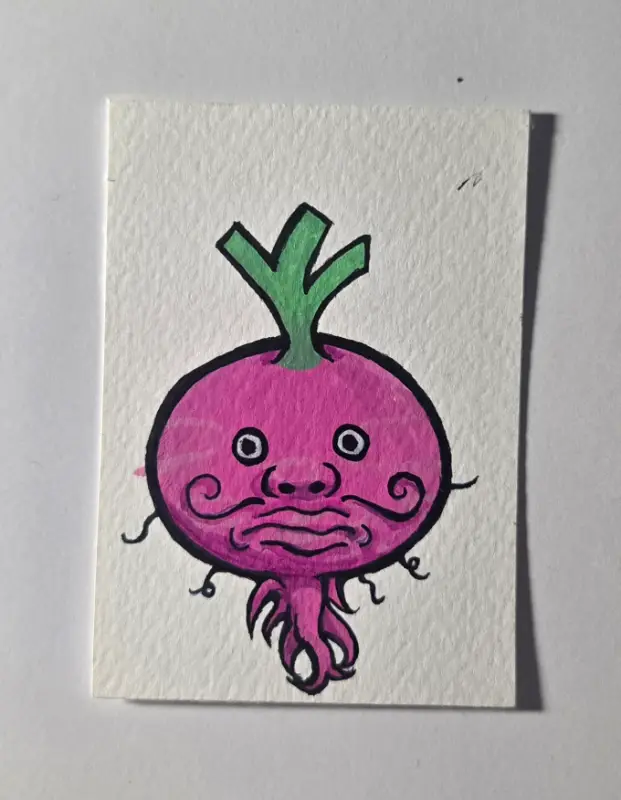 Horace Turnip / Rhythm Heaven 1/3 aceo art card
