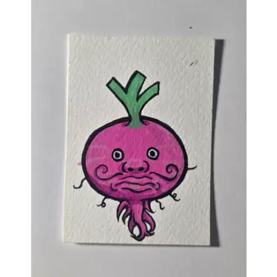 Horace Turnip / Rhythm Heaven 1/3 aceo art card thumbnail 1