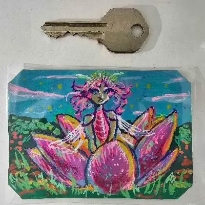 Flower Dryad aceo art card thumbnail 2