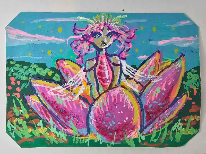 Flower Dryad aceo art card