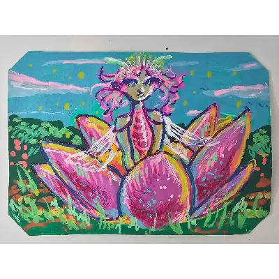 Flower Dryad aceo art card thumbnail 1