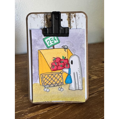 Gertrude runs Errands Series 1/8: Grocery Shopping aceo art card thumbnail 2