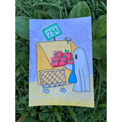 Gertrude runs Errands Series 1/8: Grocery Shopping aceo art card thumbnail 1