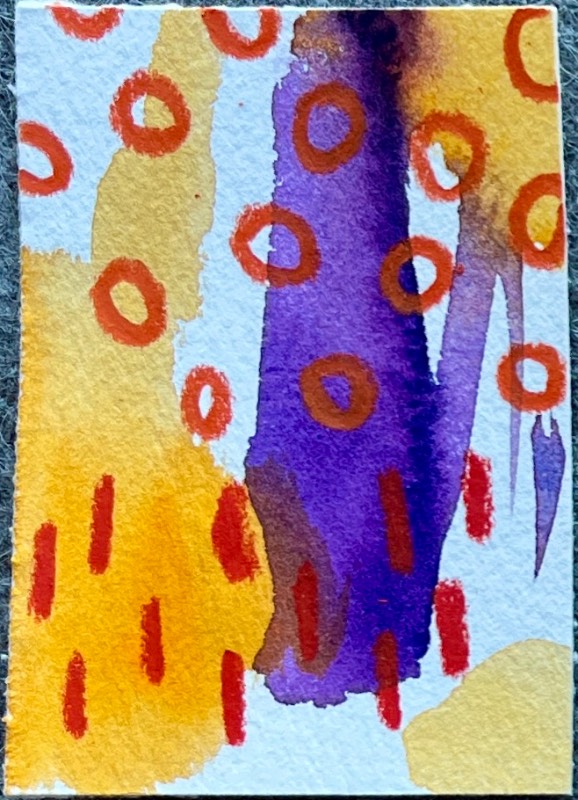 Purple/Yellow 1 aceo art card