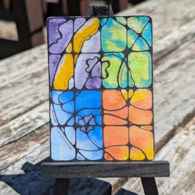 Abstract Stained Glass #2 aceo art card thumbnail 2