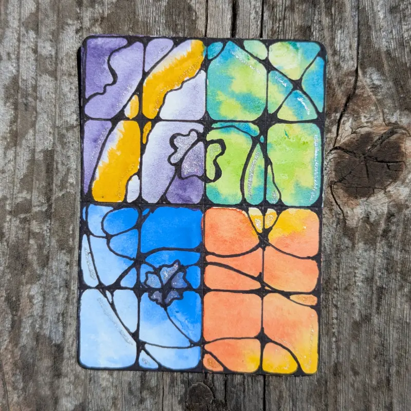 Abstract Stained Glass #2 aceo art card