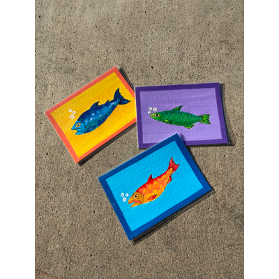 Orange Fish aceo art card thumbnail 2