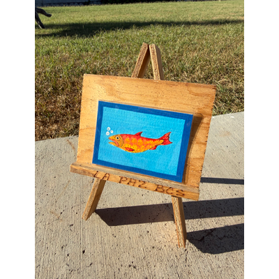 Orange Fish aceo art card thumbnail 1