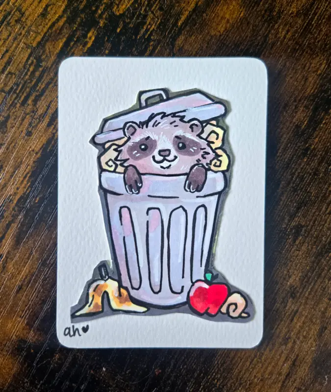 Feeling Trashy aceo art card