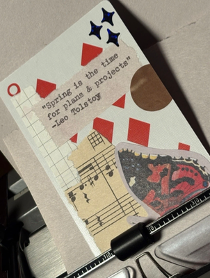 Butterfly Quote Card #188 by Mazerzine Leo Tolstoy red aceo art card thumbnail 2