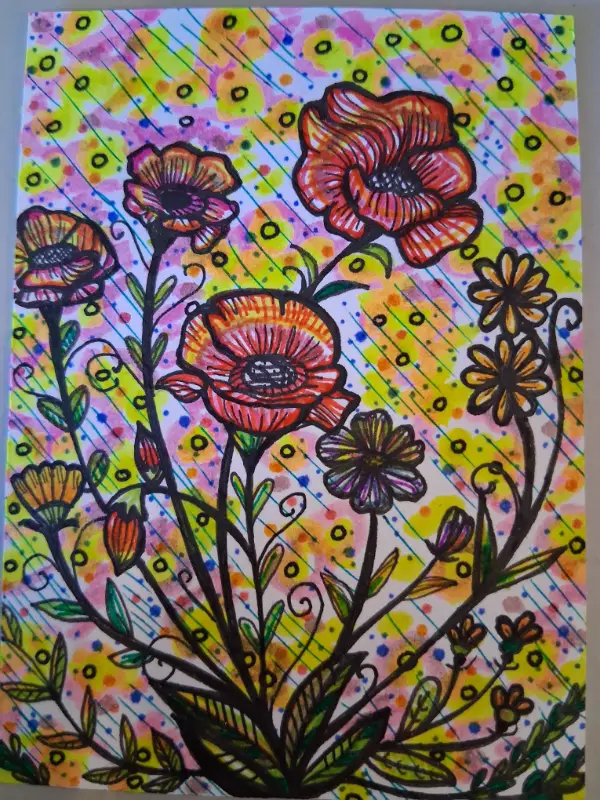 Wild Bouquet aceo art card
