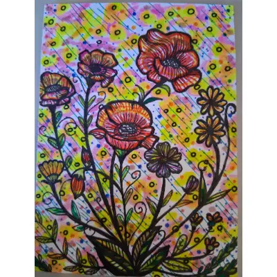 Wild Bouquet aceo art card thumbnail 1