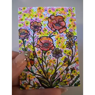 Wild Bouquet aceo art card thumbnail 5